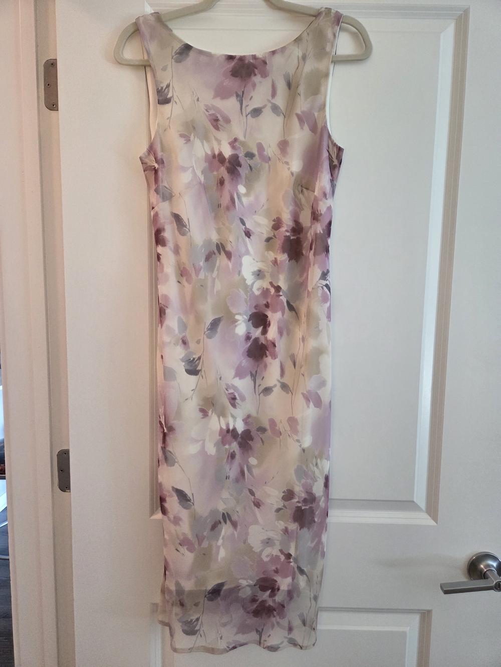 Connected Apparel Floral Chiffon Dress Size 10 Cowl Back